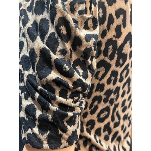 Zara Basics Leopard Print Short Sleeves Dress Size Large - Picture 8 of 9